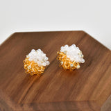 Ariel Duo Stud Earrings in Topaz Wood