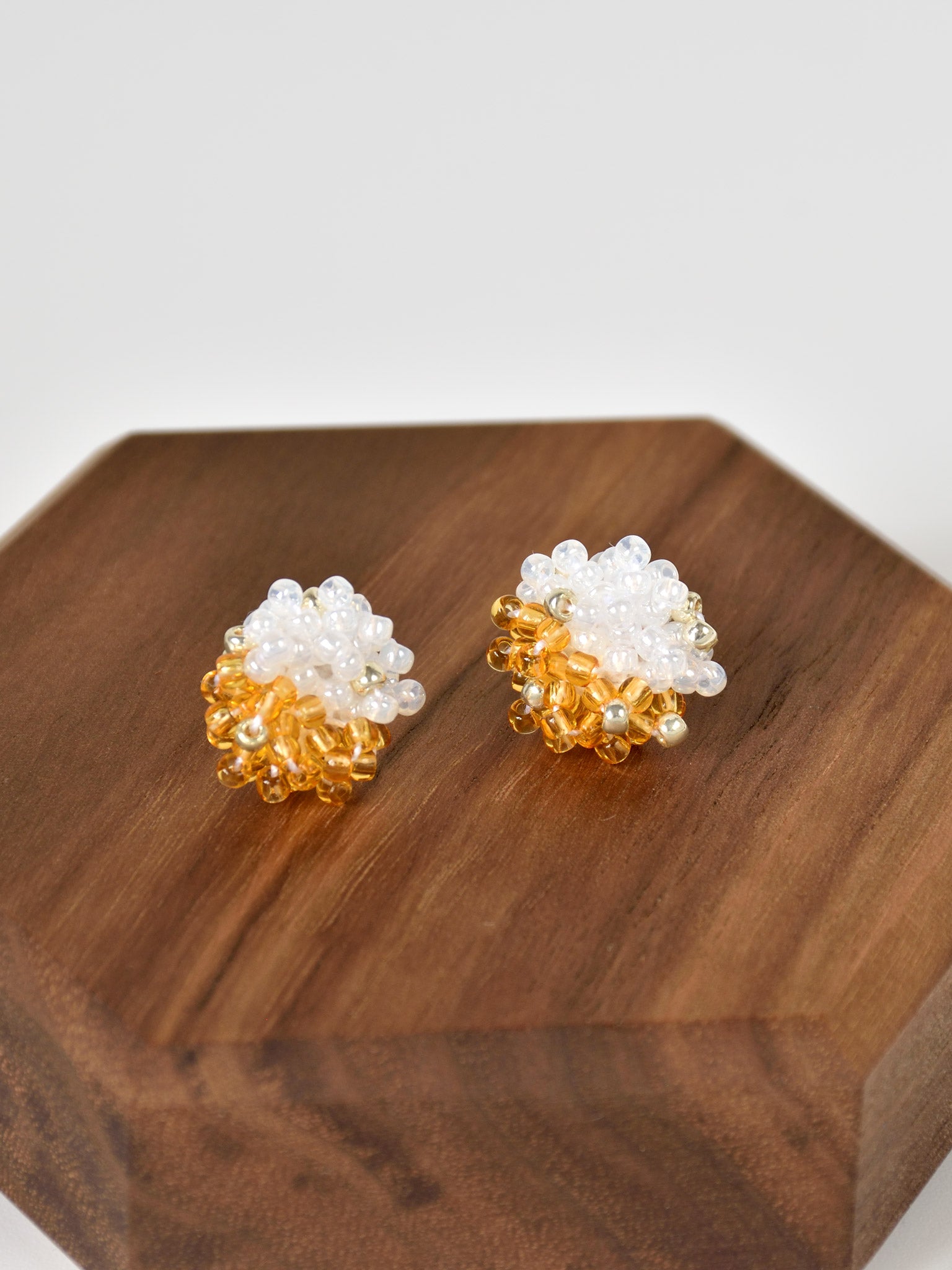 Ariel Duo Stud Earrings in Topaz Wood