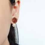 Ariel Mariota Earrings in Dark Amber Model