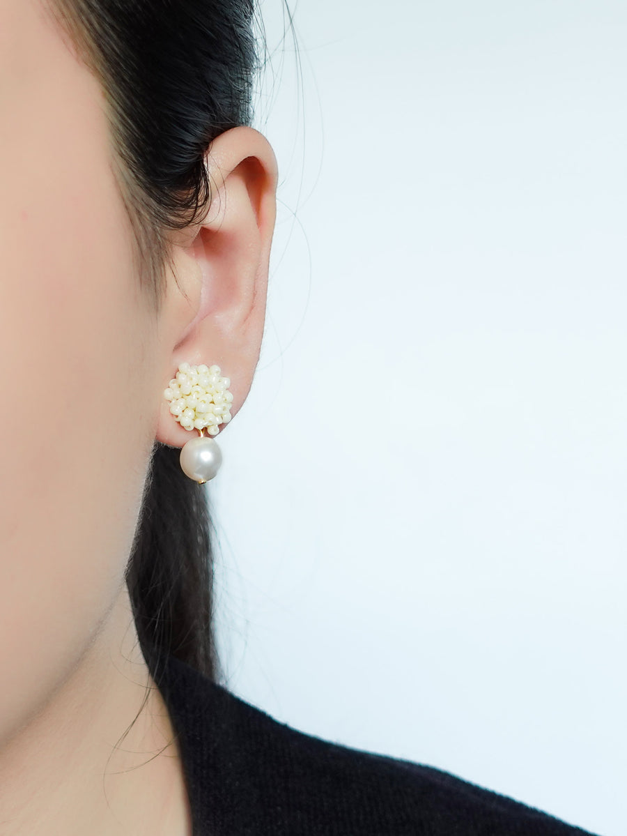 Ariel Mariota Earrings in Milk White Model