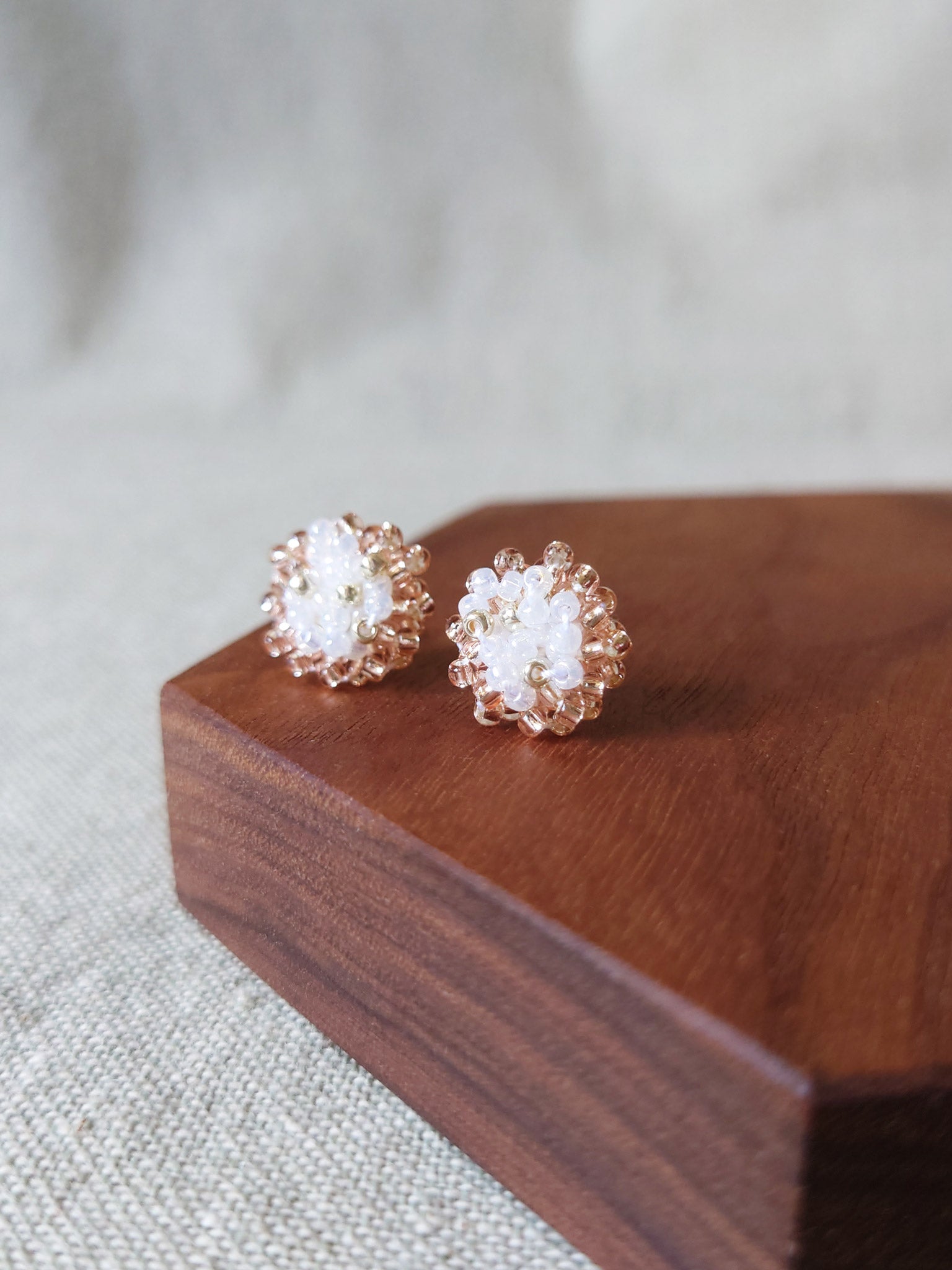 Ariel Rio Stud Earrings in Champagne Pink Display