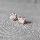 Ariel Rio Stud Earrings in Champagne Pink Front