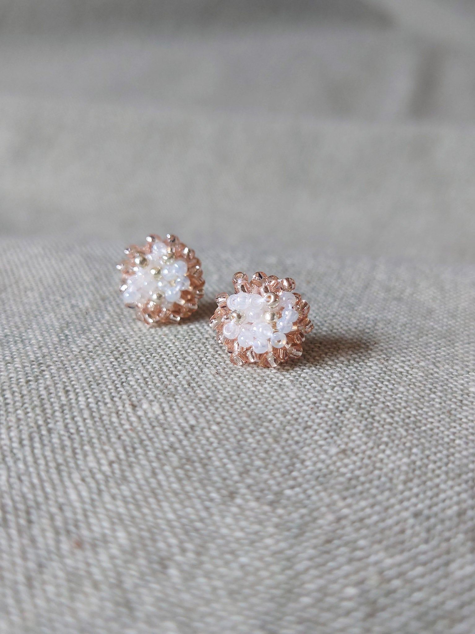 Ariel Rio Stud Earrings in Champagne Pink Front