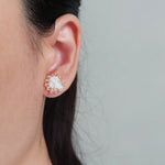 Ariel Rio Stud Earrings in Champagne Pink Model