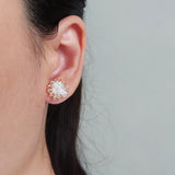 Ariel Rio Stud Earrings in Champagne Pink Model