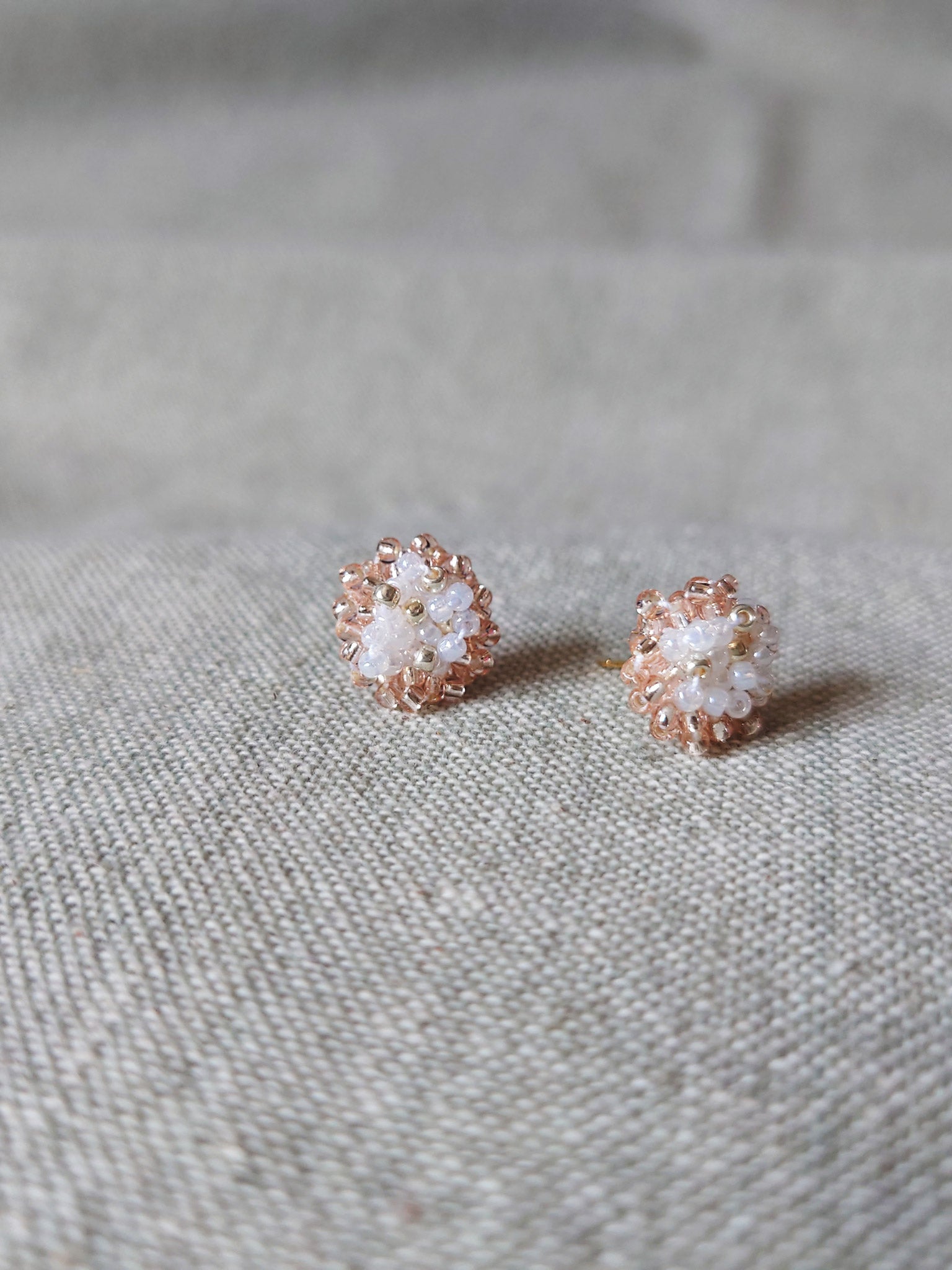 Ariel Rio Stud Earrings in Champagne Pink Side