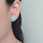 Ariel Stud Earrings in Blue Model