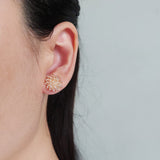 Ariel Stud Earrings in Champagne Pink Model