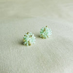 Ariel Stud Earrings in Mint Green Front 2
