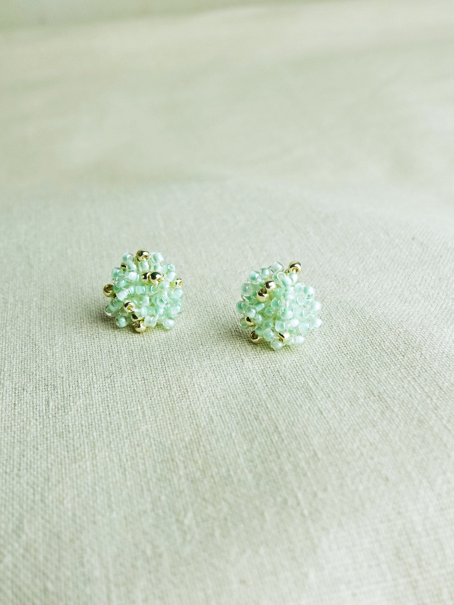 Ariel Stud Earrings in Mint Green Side 2