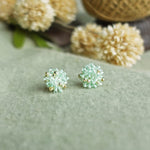 Ariel Stud Earrings in Mint Green Side