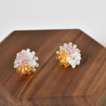 Ariel Trio Stud Earrings in Purple and Topaz Wood