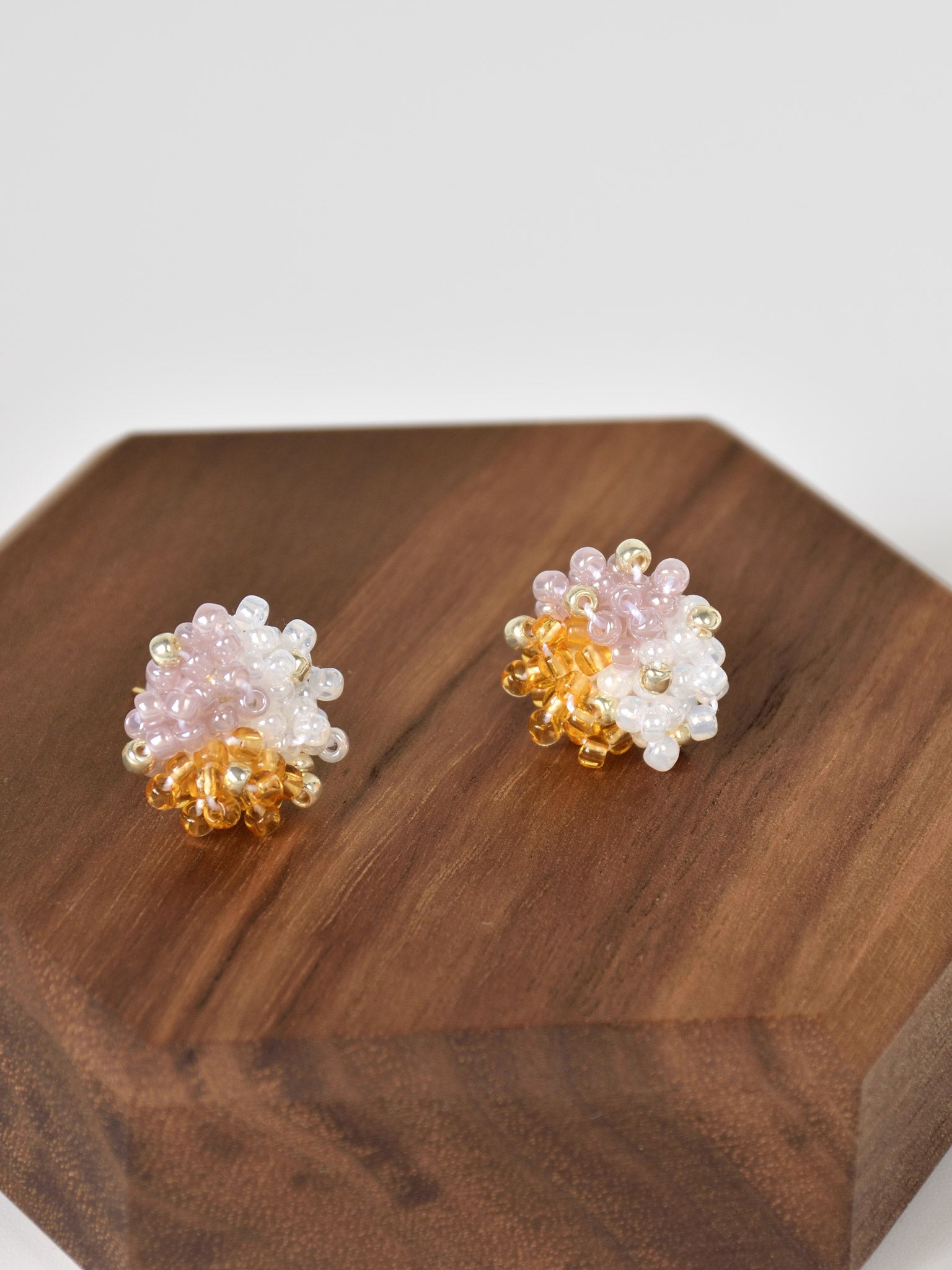 Ariel Trio Stud Earrings in Purple and Topaz Wood