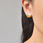 Ariel Trio Stud Earrings in Topaz Model