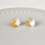 Ariel Trio Stud Earrings in Topaz Plate