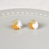 Ariel Trio Stud Earrings in Topaz Plate