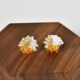 Ariel Trio Stud Earrings in Topaz Wood