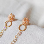 Aurora Crystal Earrings in Champagne Pink Zoom Top