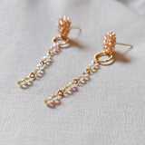 Aurora Crystal Earrings in Champagne Pink Zoom Bottom