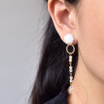 Aurora Crystal Earrings in White Model