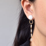 Aurora Crystal Earrings in White Model