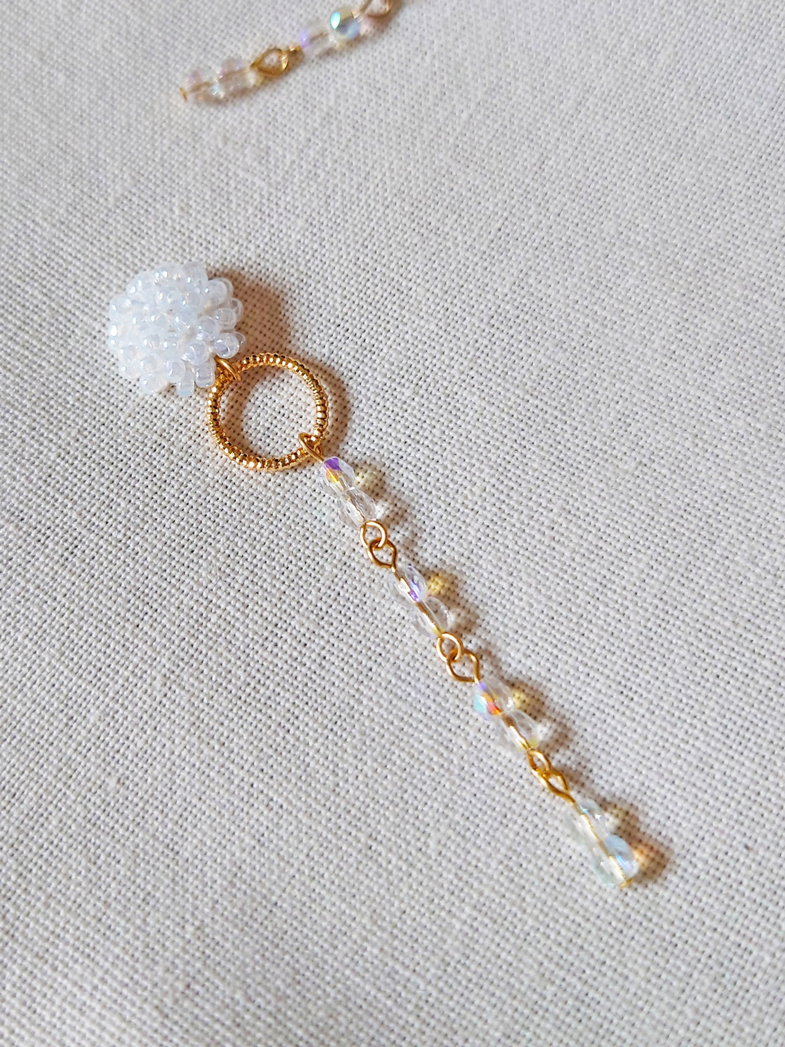 Aurora Crystal Earrings in White Single