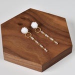 Aurora Crystal Earrings in White Top