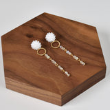 Aurora Crystal Earrings in White Top