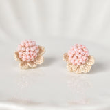 Beads Crochet Coneflower Studs in Pink Right