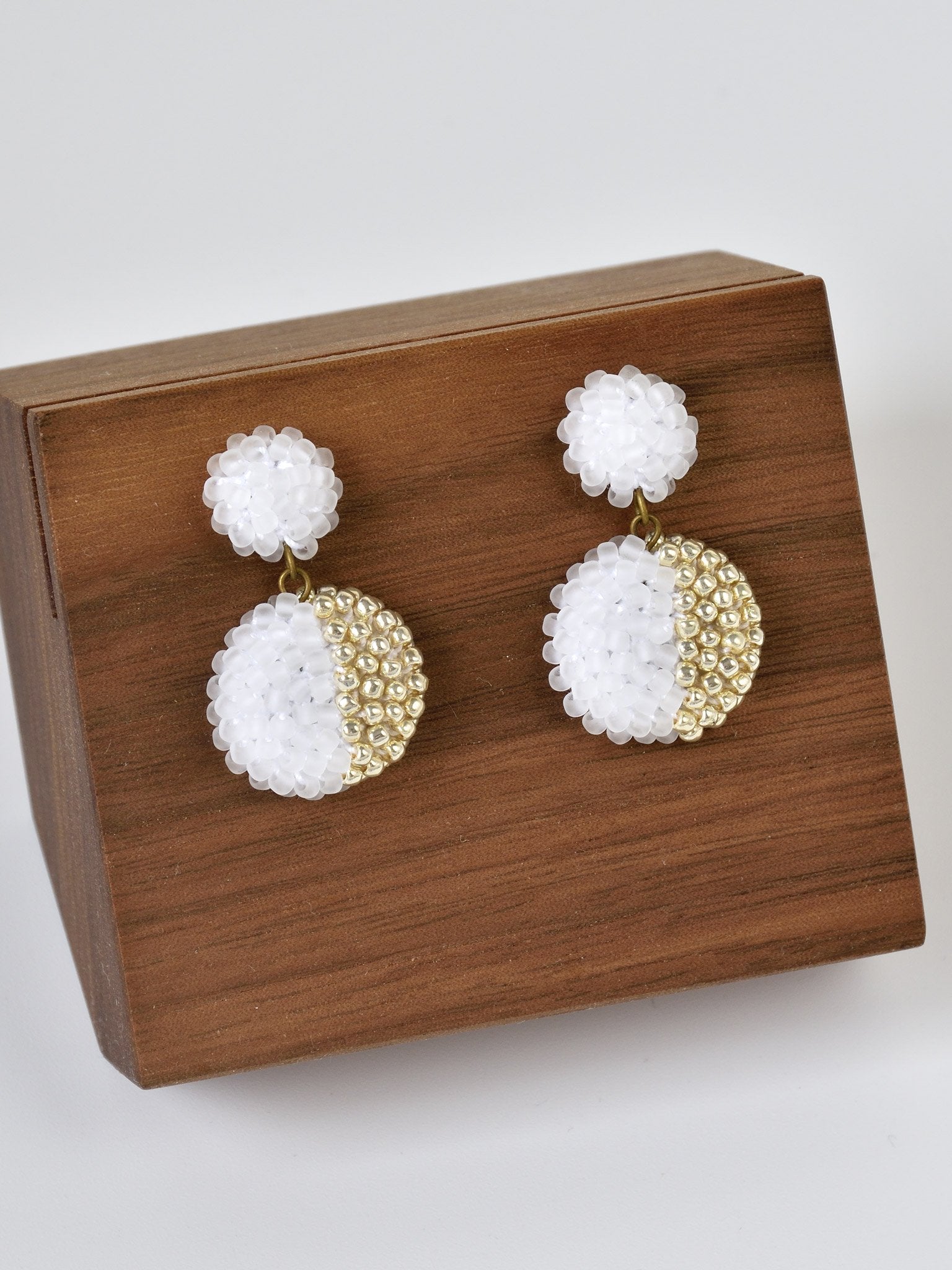 Callisto Last Quarter Drop Earrings in Gold Right