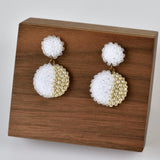 Callisto Last Quarter Drop Earrings in Gold Left