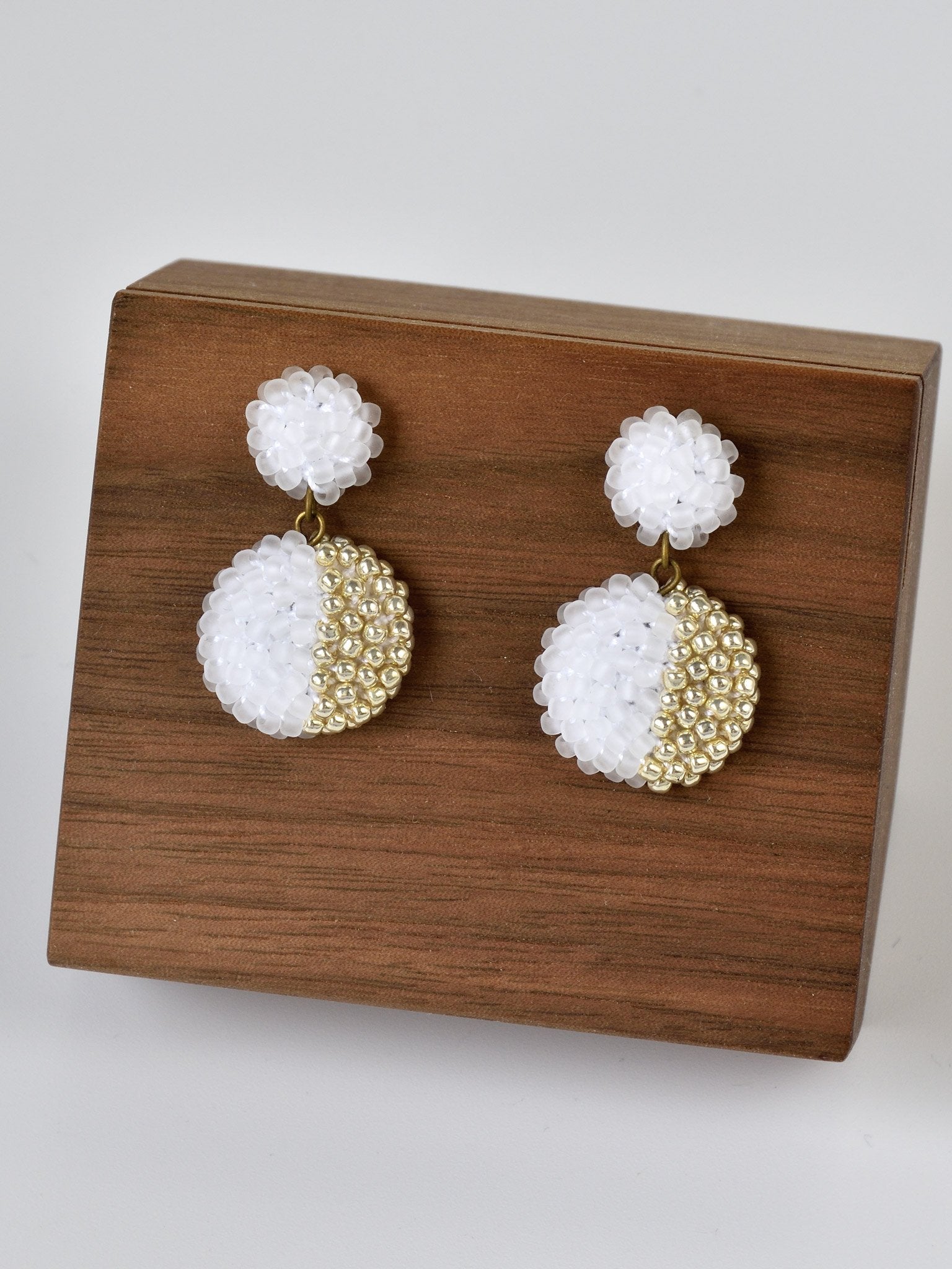 Callisto Last Quarter Drop Earrings in Gold Left