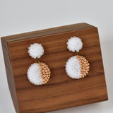 Callisto Last Quarter Drop Earrings in Rose Gold Right