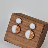 Callisto Last Quarter Drop Earrings in Rose Gold Left