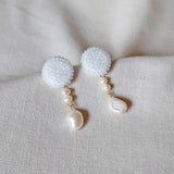 Calypso Dangle Earrings in White Left