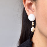 Calypso Dangle Earrings in White Model