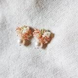 Camellia Mariota Bicolor Earrings in Strawberry Red Right