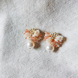 Camellia Mariota Bicolor Earrings in Strawberry Red Side