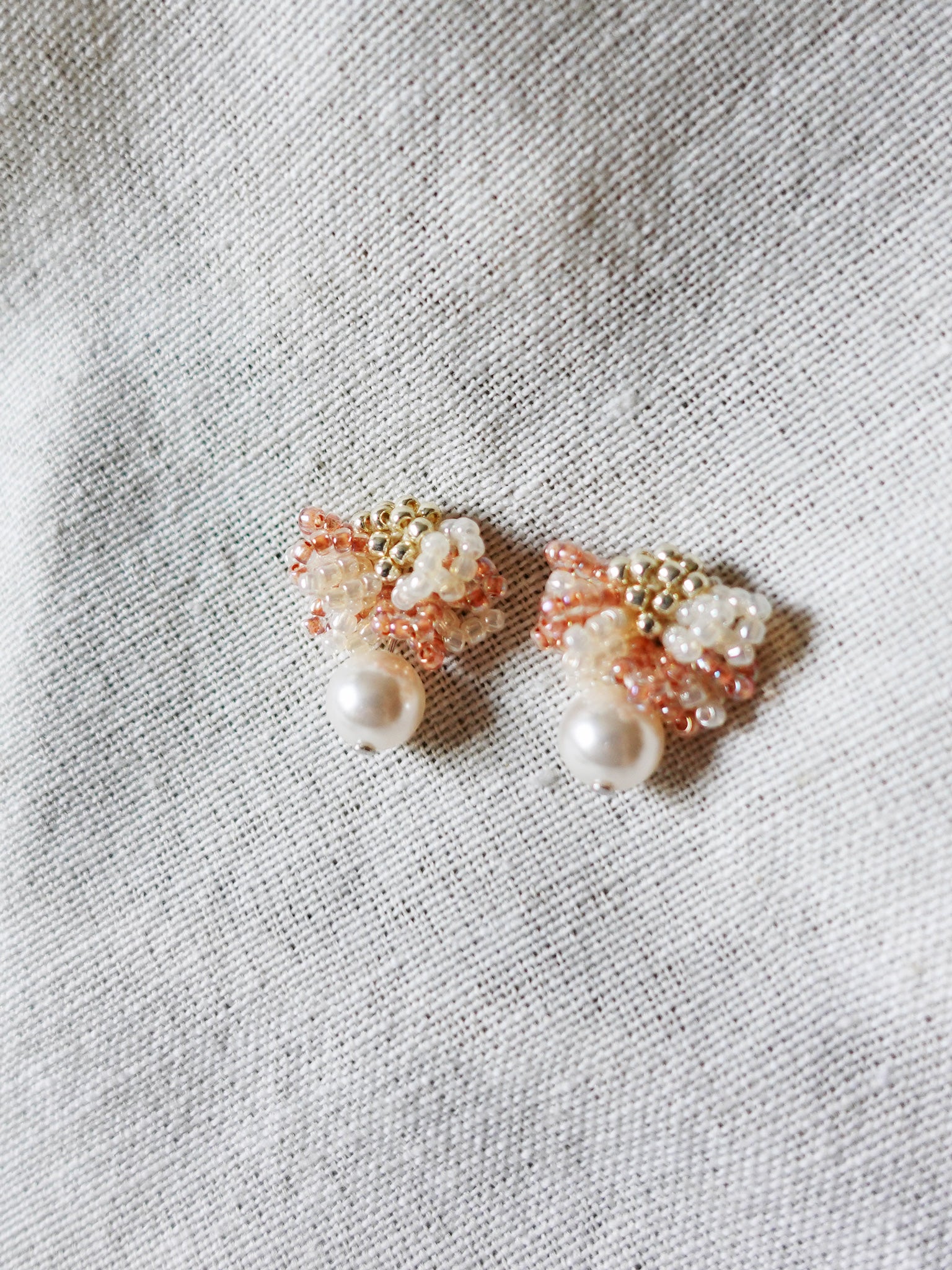 Camellia Mariota Bicolor Earrings in Strawberry Red Side