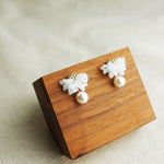 Camellia Mariota Earrings in White Display Left