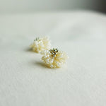 Camellia Stud Earrings in Ivory Single