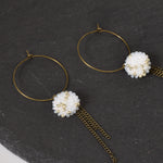 Carme Chain Fringe Hoop Earrings Details