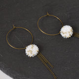 Carme Chain Fringe Hoop Earrings Details