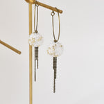 Carme Chain Fringe Hoop Earrings Front