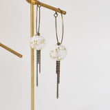 Carme Chain Fringe Hoop Earrings Front