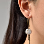 Carme Chain Fringe Hoop Earrings Model