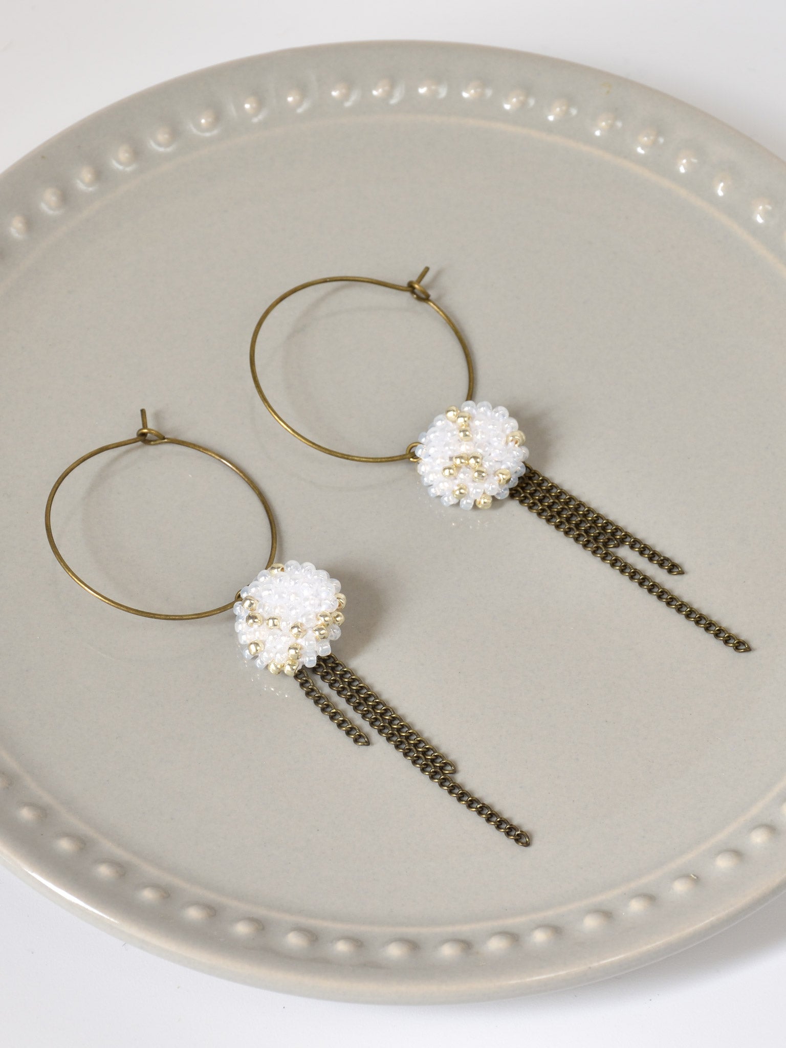 Carme Chain Fringe Hoop Earrings Top