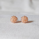 Champagne Pink Stud Earrings Front 2