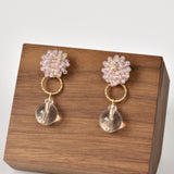 Cleon Quartz Stud Back Earrings in Purple Front