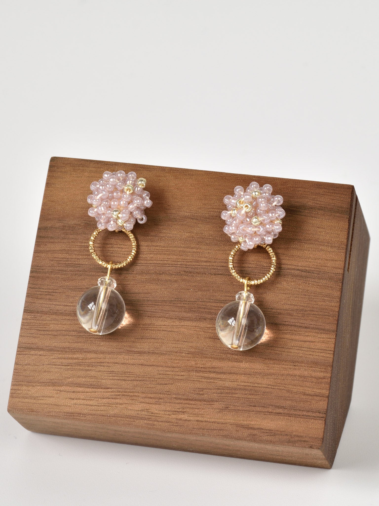 Cleon Quartz Stud Back Earrings in Purple Front